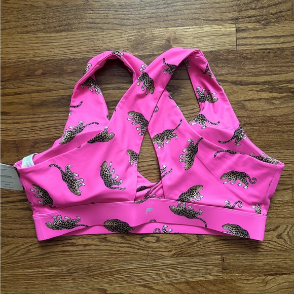 NWT Fabletics Oasis Twist hot pink leopard sports bra size 2X - Picture 3 of 6